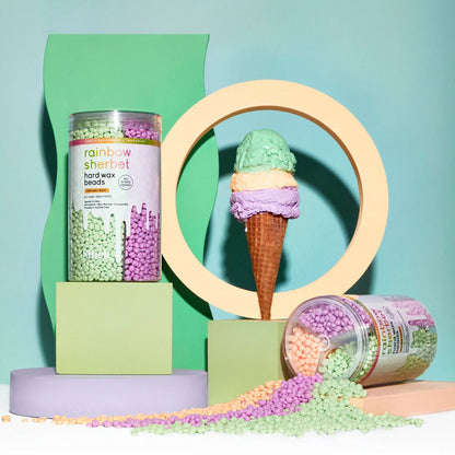 Cera Sliick Rainbow Sherbet Hard Wax Beads Lime Raspberry Tangerine 425 Gr